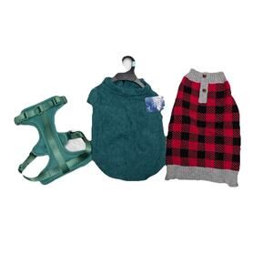 Dog Clothes Lot Sz Medium Boy Girl Sweater Shirt Fur Baby Harness Clothing